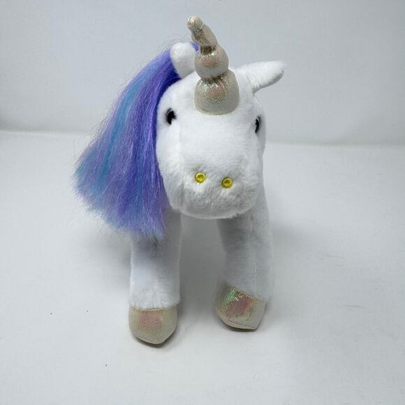 New Adventures White Unicorn Blue Purple Mane and Tail Iridescent Horn Hooves - Picture 3 of 10
